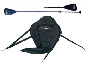 Zestaw 2w1: siedzisko kajakowe i wiosło 2w1 fiberglass