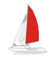 MiniCat 420/460 – sztormżagiel (storm sail) na trudne warunki.