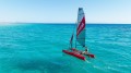 Solo sailing – zwinny, lekki katamaran Grabner na akwenie morskim.