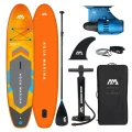 Kompletny zestaw deski electro SUP Aqua Marina 366cm - grafika elementów - deska, wiosła, silnik, pompka, fin i plecak