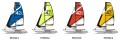 MiniCat 420 Instinct – paleta kolorów żagli: niebieski M0501, zielony M0502, czerwony M0503, żółty M0504
