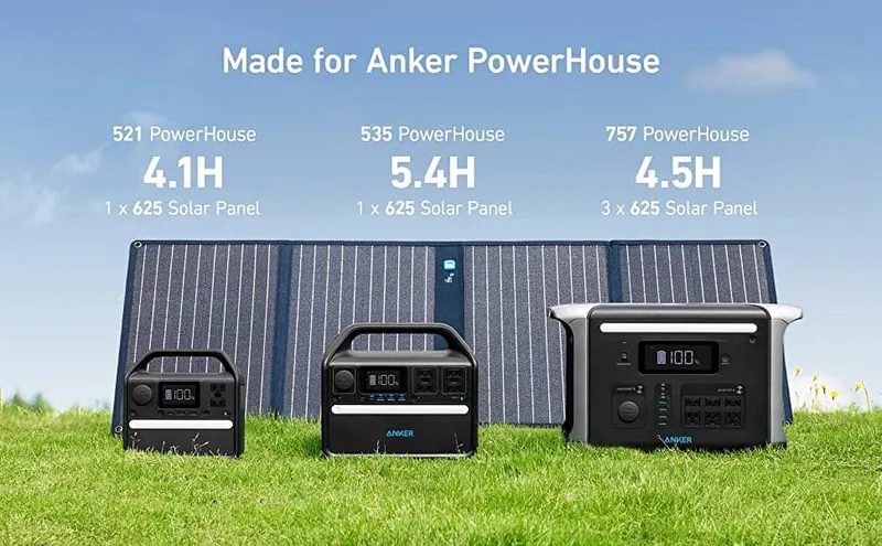 Stacje zasilania Anker PowerHouse 521, 535 i 757 z panelem solarnym 625 – ładowanie z panelu solarnego składanego